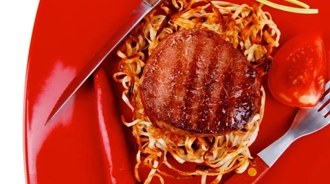 Grilled beef fillet Vídeos de archivo 51128450