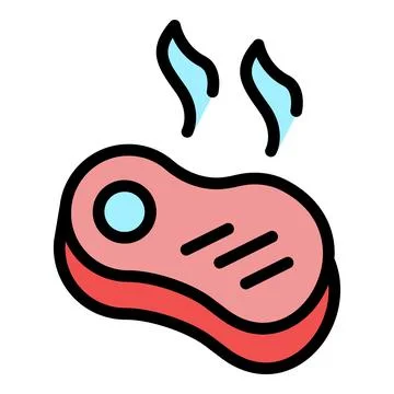Grilled beef icon vector flat Stock Illustration