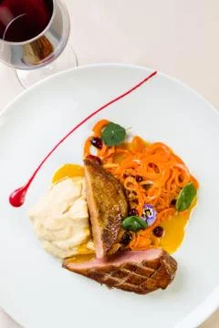 Grilled beef with mashed potatoes Stock Photos