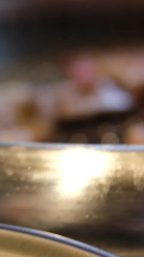 Grilled beef plate meat roasting on the grill slow motion Stock Footage 310427980
