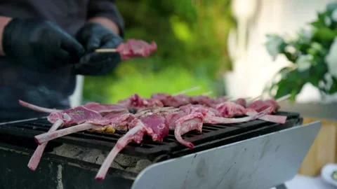 Grilled beef in preparation Stock Footage 167701753
