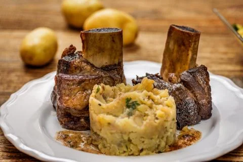 Grilled beef rib Stock Photos