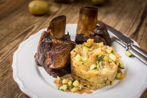 Grilled beef rib Stock Photos