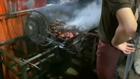 Grilled beef ribs Stock Footage 309326131