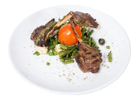 Grilled beef ribs. Stock Photos