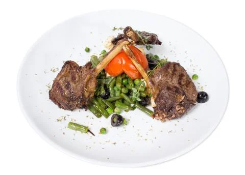 Grilled beef ribs. Stock Photos