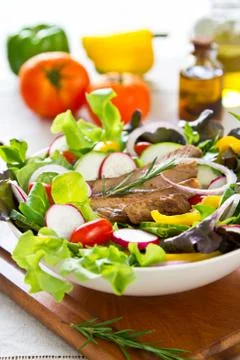 Grilled Beef salad Stock Photos