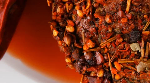 Grilled beef spiced on white Vídeos de archivo 35260935