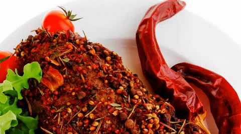 Grilled beef in spices Vídeos de archivo 35260758