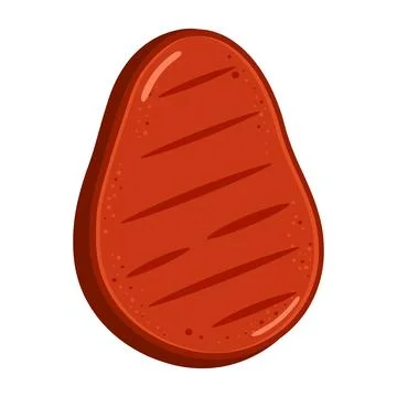 Grilled beef steak icon representing cookout cuisine Stock Illustration