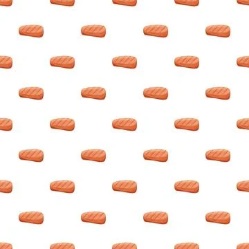 Grilled beef steak meat seamless pattern Stock Illustration