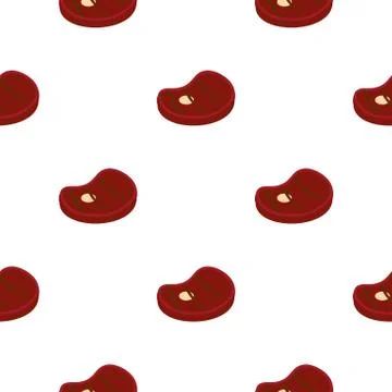 Grilled beef steak pattern seamless Stock Illustration