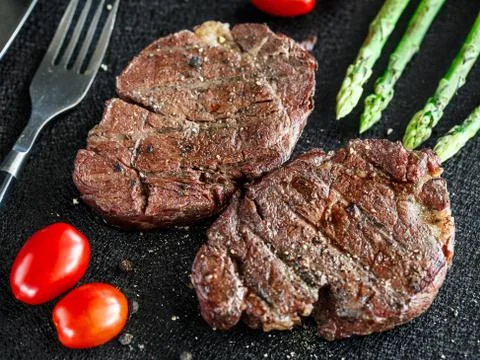 Grilled beef steak Stock Photos