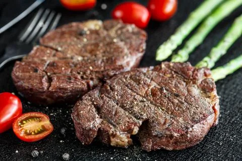 Grilled beef steak Stock Photos