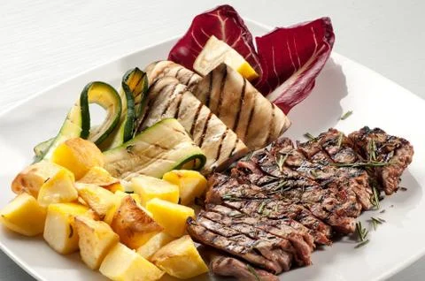 Grilled beef steak Stock Photos