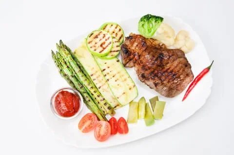 Grilled Beef Steak Stock Photos