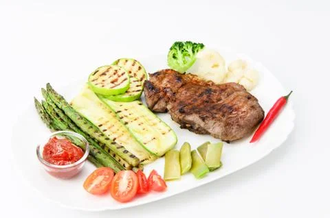 Grilled Beef Steak Stock Photos