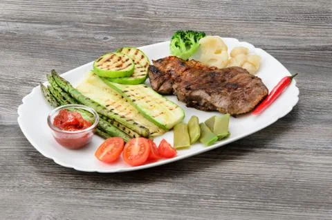 Grilled Beef Steak Stock-Fotos