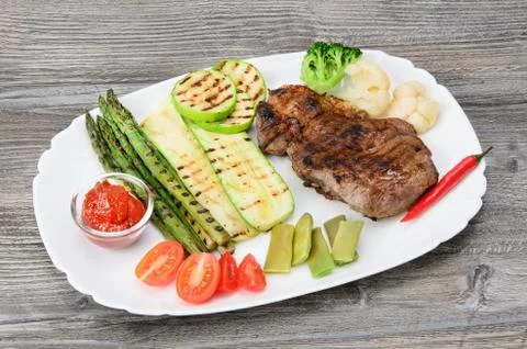 Grilled Beef Steak Stock Photos