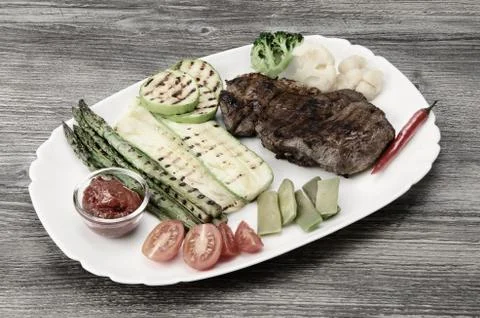 Grilled Beef Steak Stock Photos