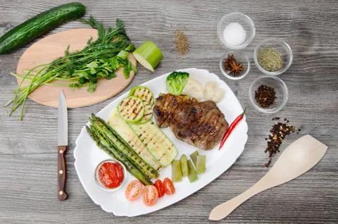 Grilled Beef Steak Stock-Fotos