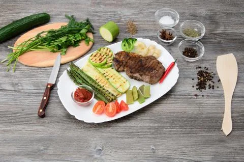Grilled Beef Steak Stock-Fotos