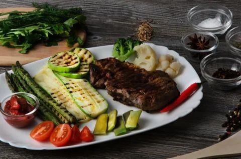 Grilled Beef Steak Stock-Fotos