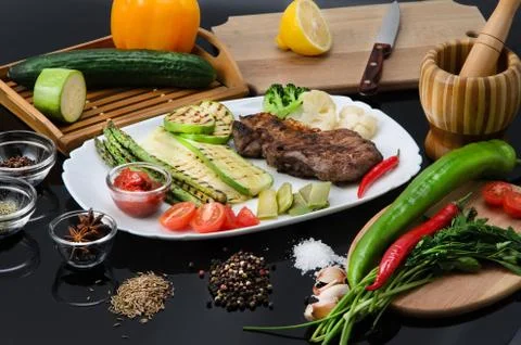 Grilled Beef Steak Foto stock