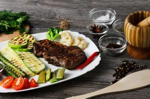 Grilled Beef Steak Stock-Fotos
