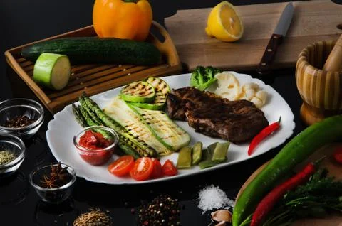 Grilled Beef Steak Foto stock