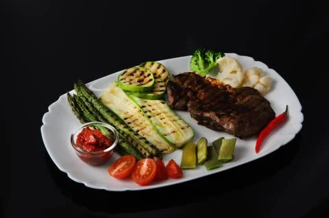 Grilled Beef Steak Stock Photos