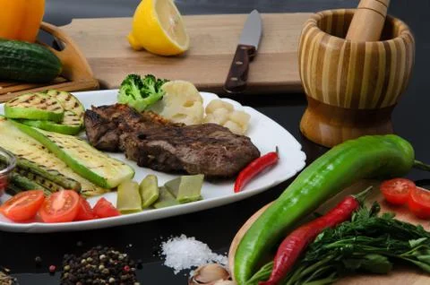 Grilled Beef Steak Foto stock