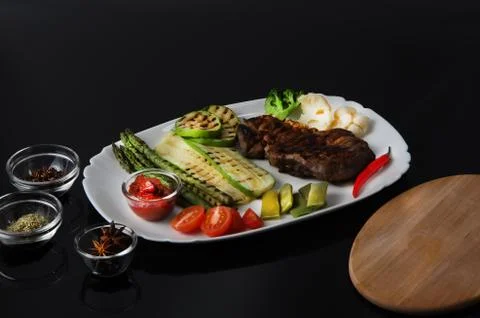 Grilled Beef Steak Stock Photos
