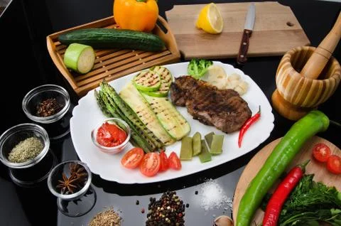Grilled Beef Steak Foto stock