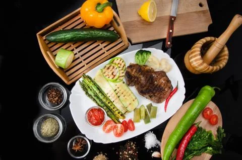 Grilled Beef Steak Stock Photos
