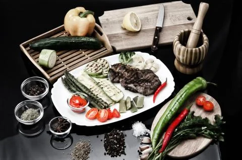 Grilled Beef Steak Stock-Fotos