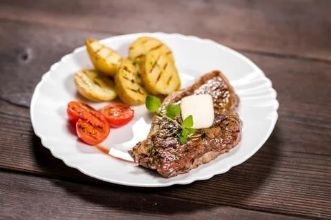 Grilled Beef Steak Stock Photos