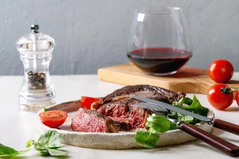 Grilled beef steak Stock Photos