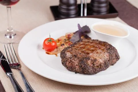 Grilled beef steak Stock Photos