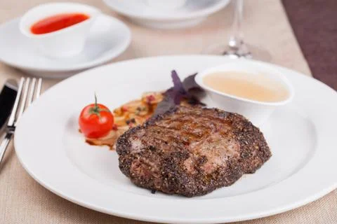 Grilled beef steak Stock Photos