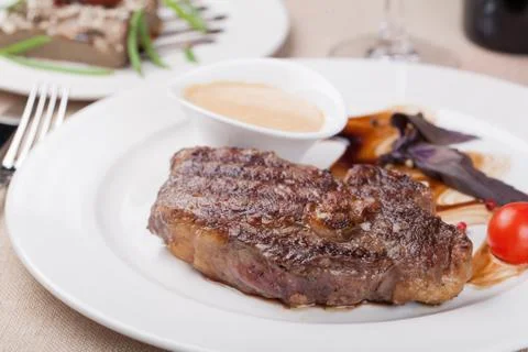 Grilled beef steak Stock Photos