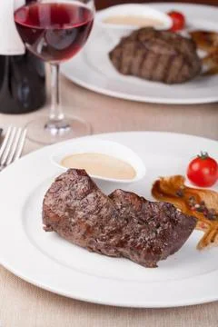 Grilled beef steak Stock Photos