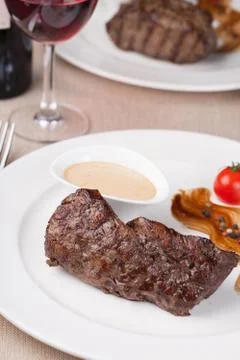 Grilled beef steak Stock Photos