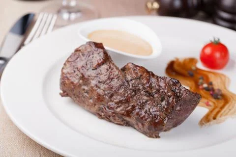 Grilled beef steak Stock Photos