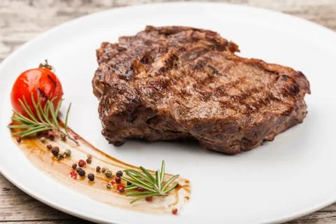 Grilled beef steak Stock Photos