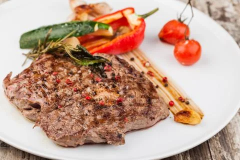 Grilled beef steak Stock Photos