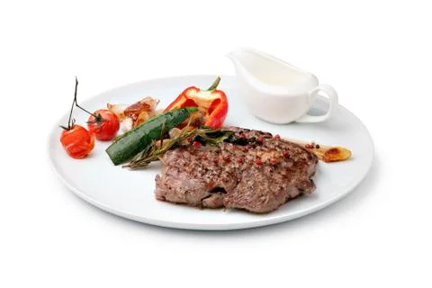 Grilled beef steak Stock Photos