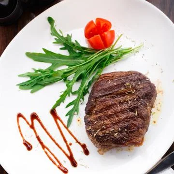 Grilled beefsteak on a plate Foto stock