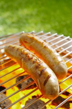 Grilled bratwurst Stock Photos
