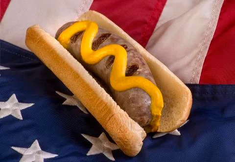 Grilled bratwurst. Stock Photos